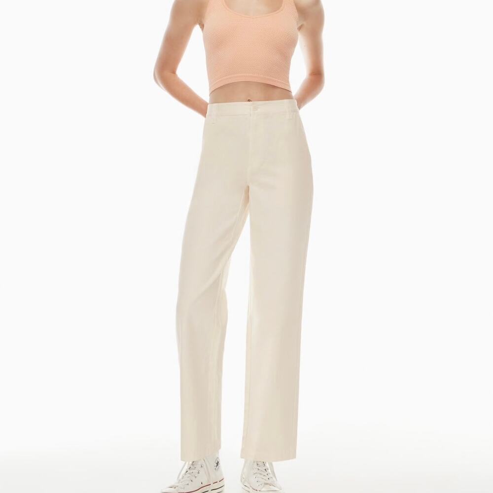 ARITZIA Sunday Best Jaden High Waisted Chino Pants Tan 6